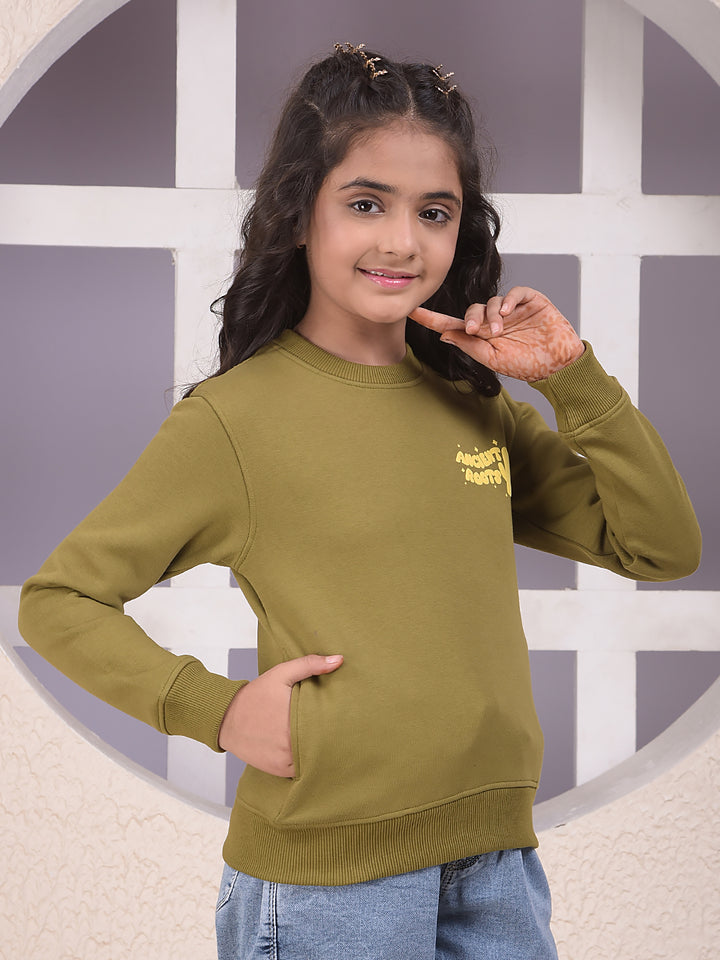 Pastel Pop Relaxed Olive Sweatshirt