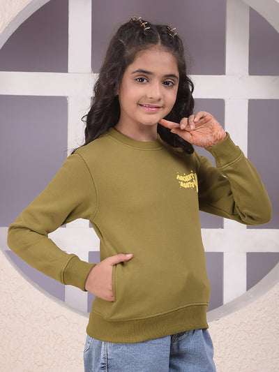 Pastel Pop Relaxed Olive Sweatshirt