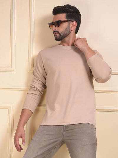 Beige Crew Neck Sweatshirt