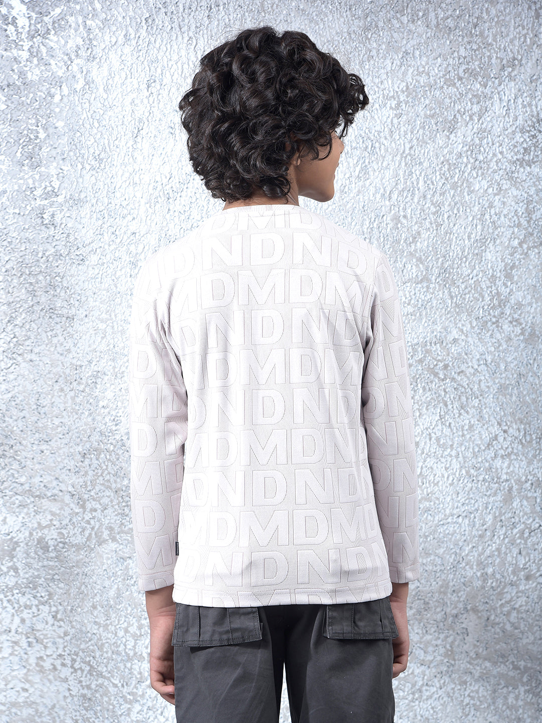 Effortless Look Beige Jacquard T-Shirt