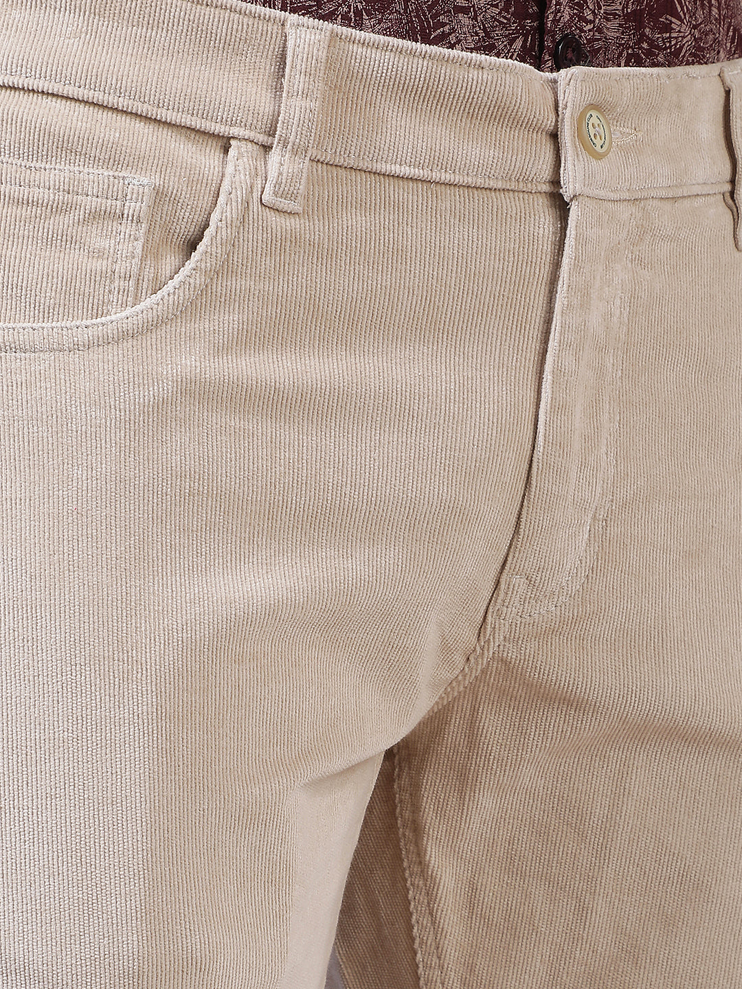 Refined Taupe Beige Corduroy Trousers