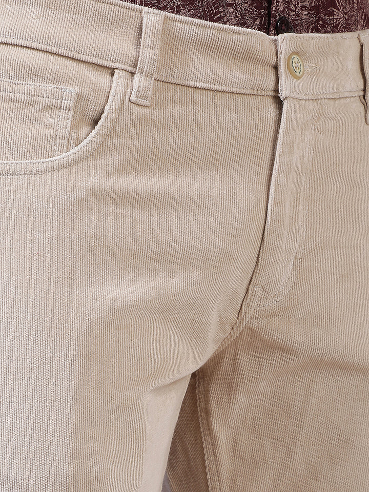 Refined Taupe Beige Corduroy Trousers