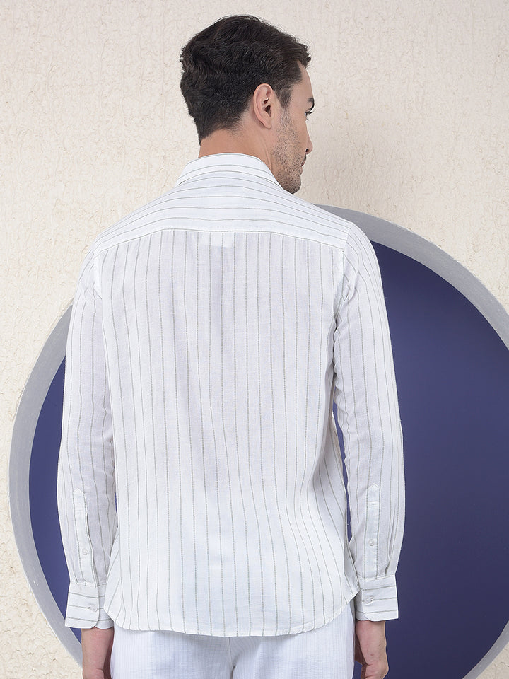 Striped Linen Green Shirt