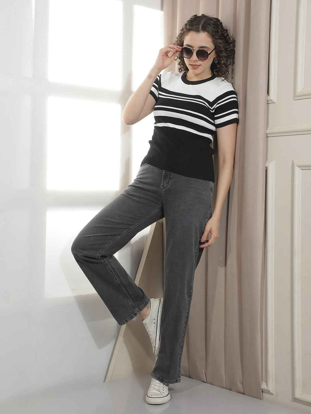 Sleek Grey Straight Jeans