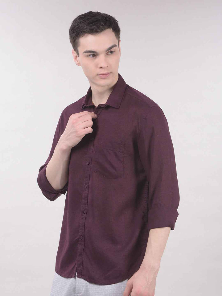GlowWine Linen Shirt