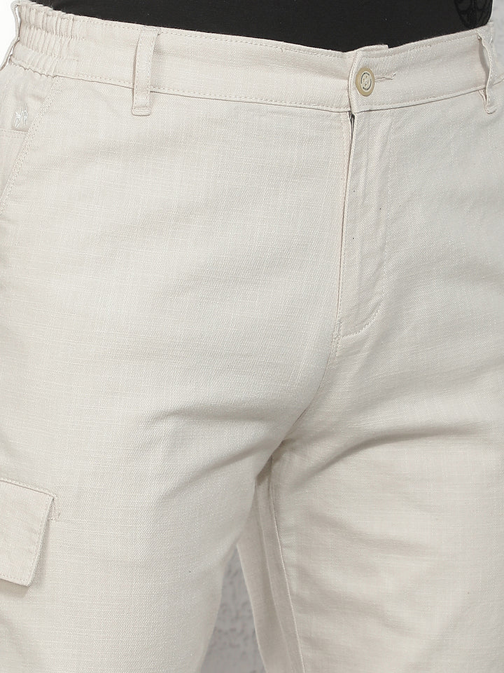 Beige 100% Cotton Shorts