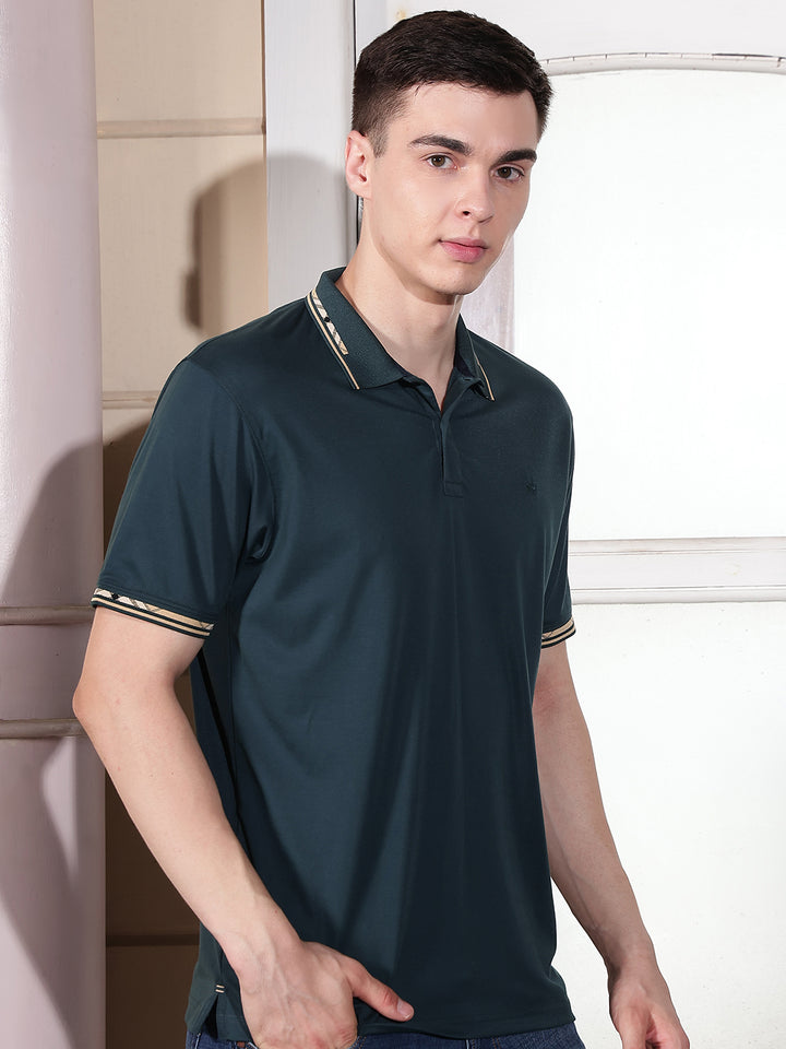 Modern Teal Casual Polo T-Shirt