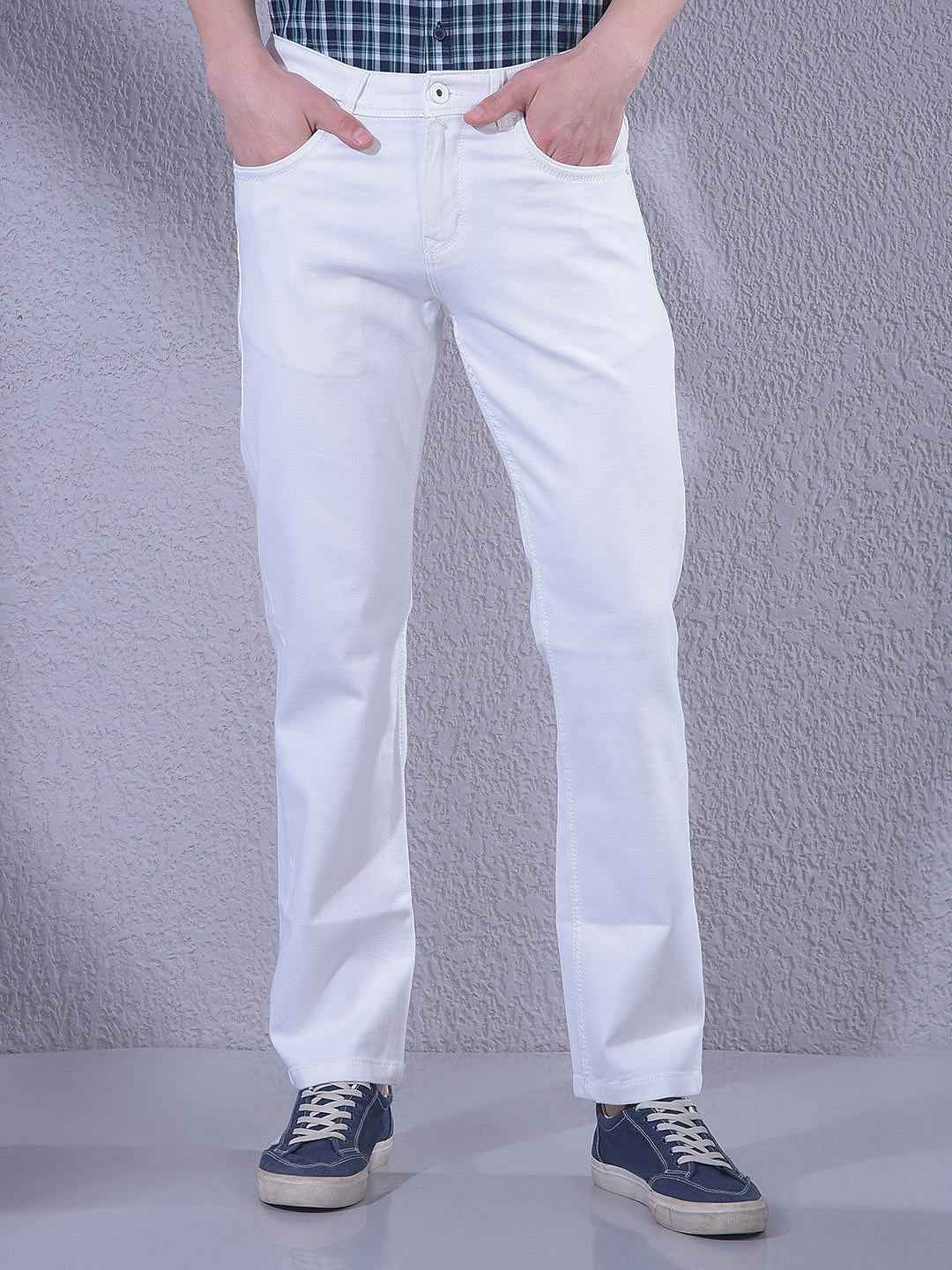 Pure White Straight Crisp Jeans