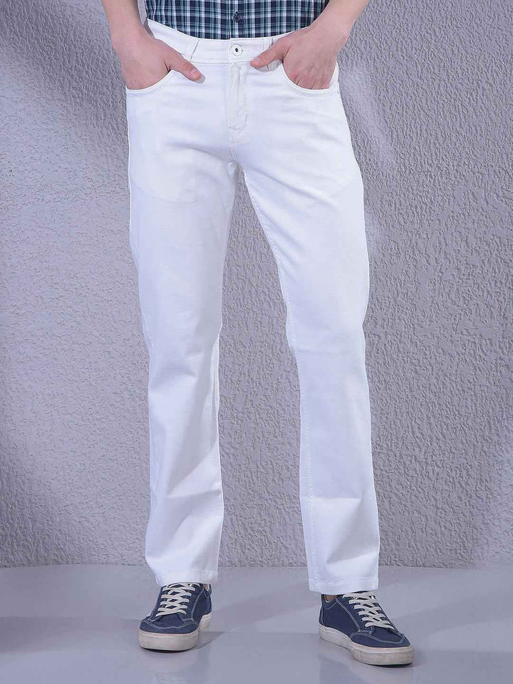Pure White Straight Crisp Jeans