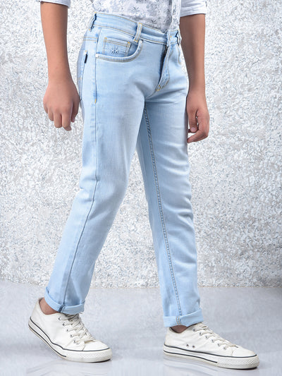 Casual Light Blue Light Wash Jeans