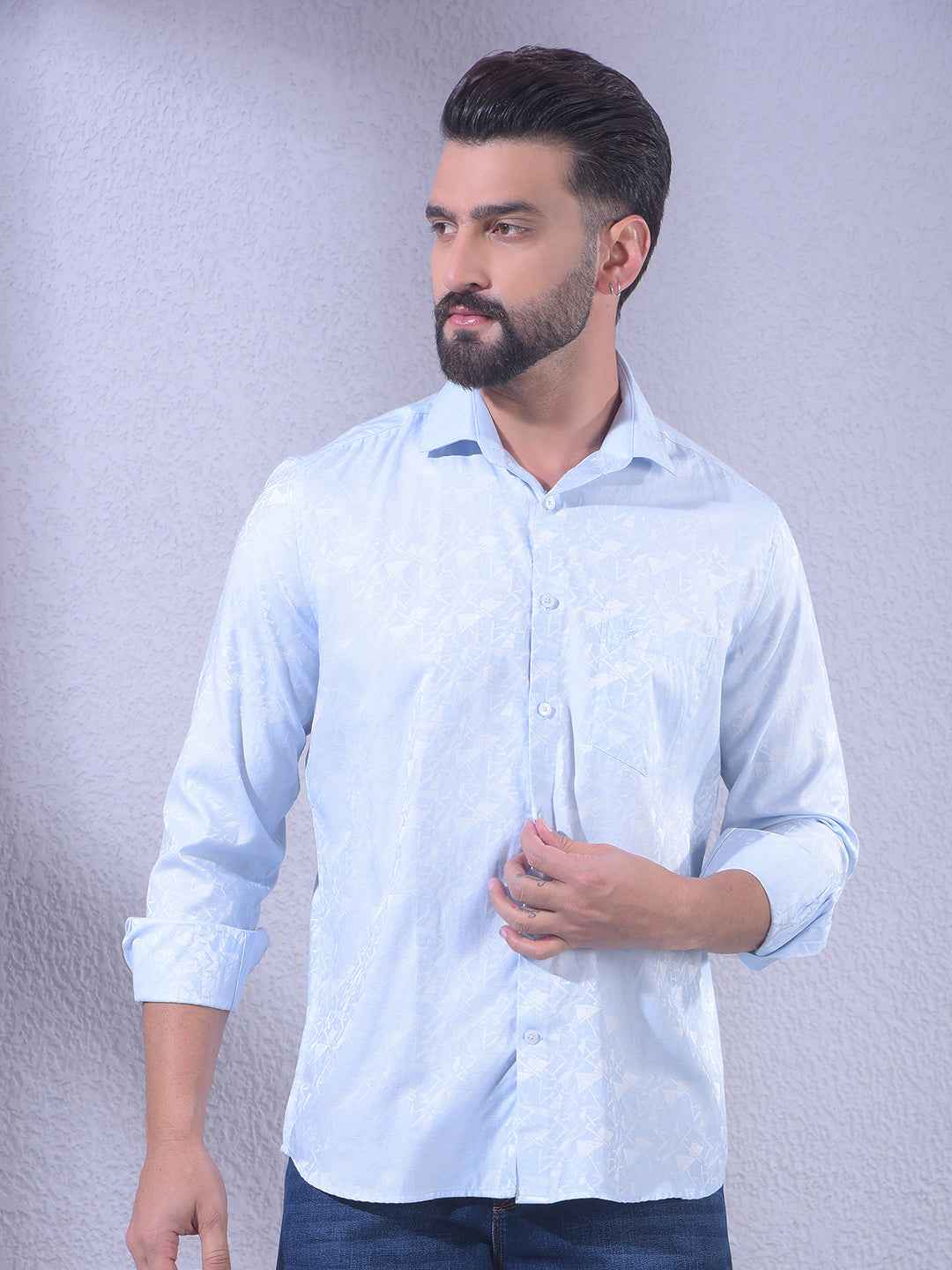 Blue Printed Shirt