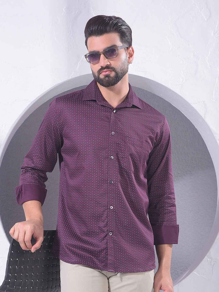 Wine Abstract Print Shirt