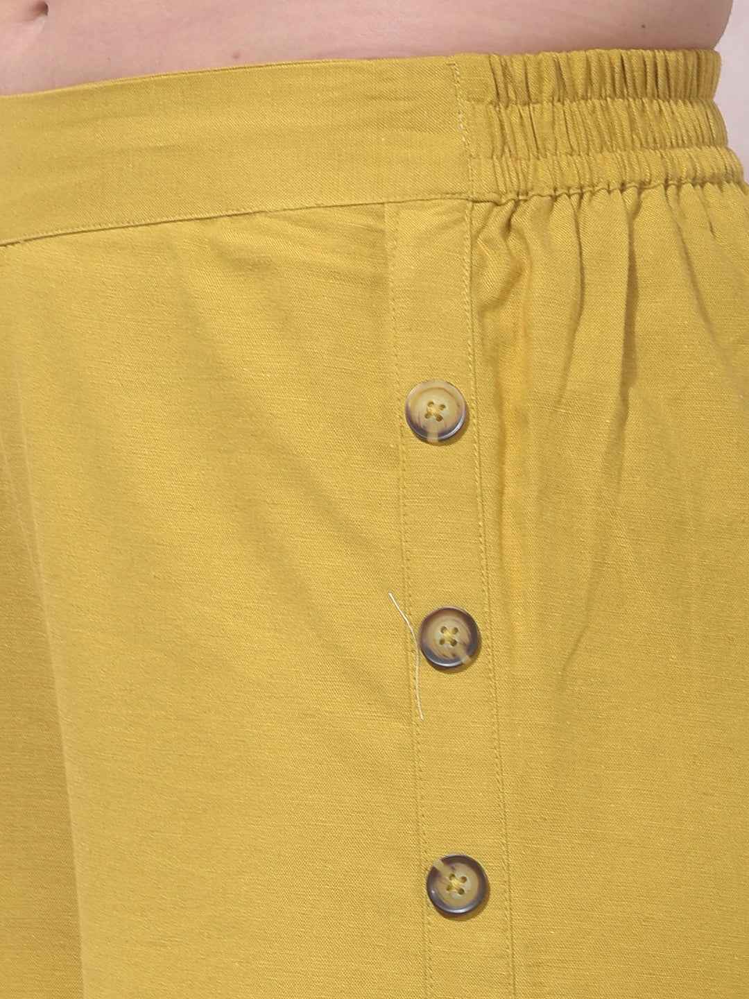 Mustard Wide Leg Casual Trousers
