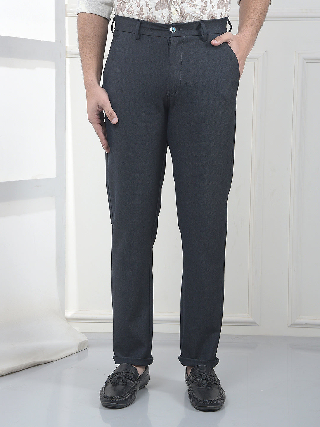 Black Checked Trousers