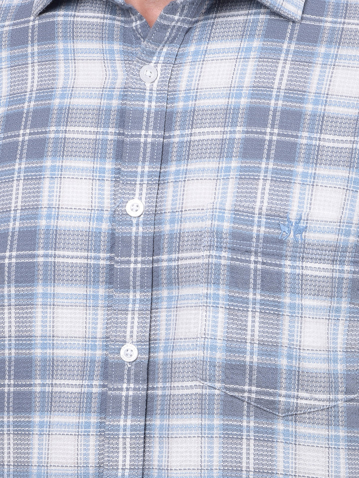 Blue Checked 100% Cotton Shirt