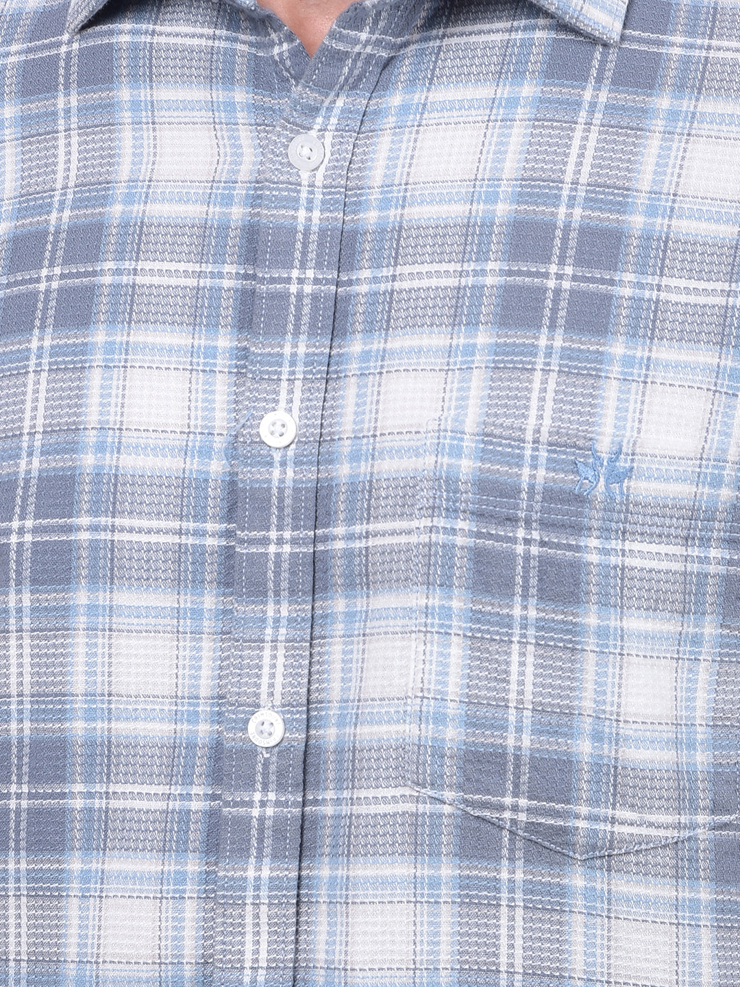 Blue Checked 100% Cotton Shirt