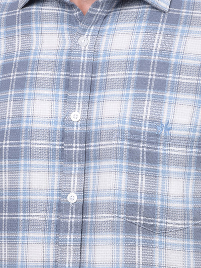 Blue Checked 100% Cotton Shirt
