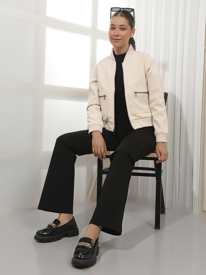 Cream Waist Length Jacket