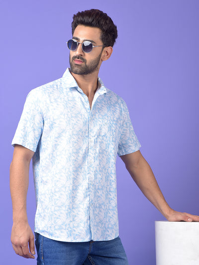 Blue Floral Print Shirt