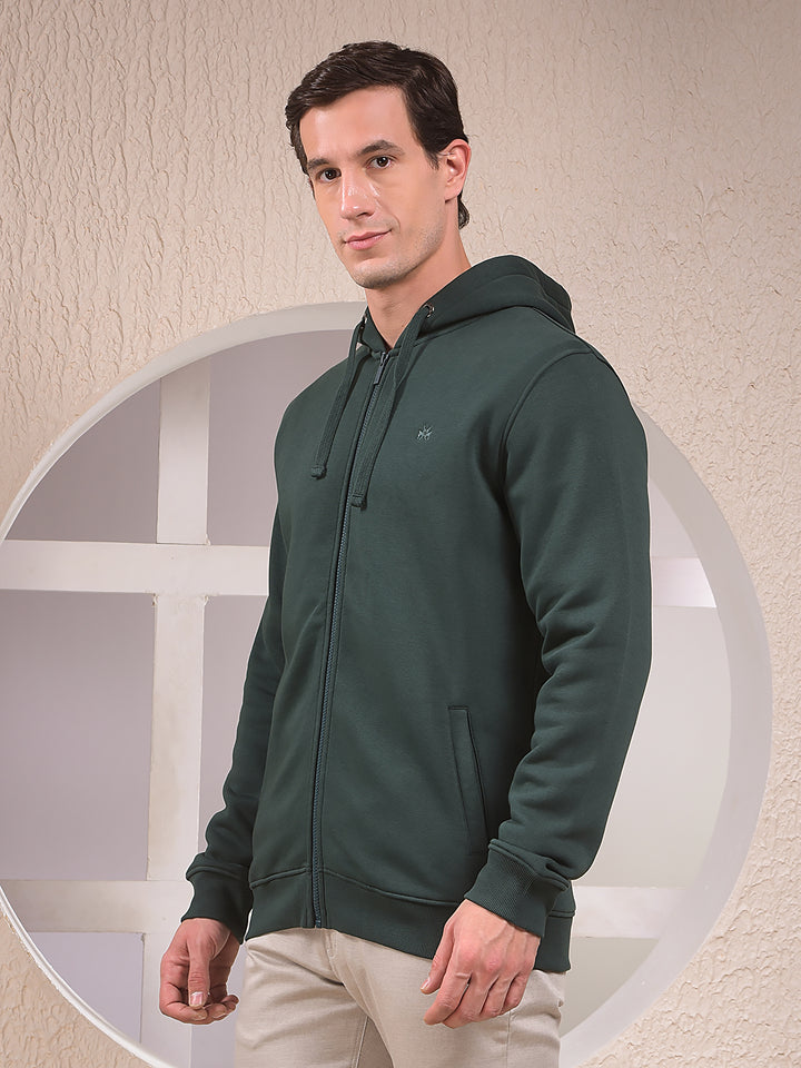 Green Hooded Neck Sweatshirt