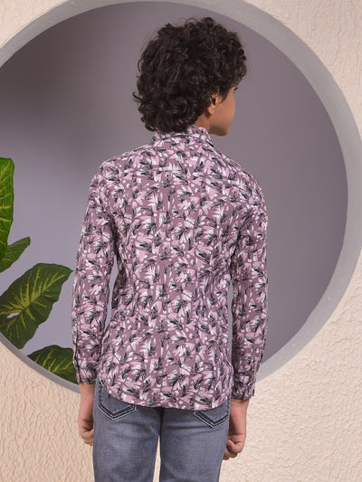 Purple Floral Print Shirt