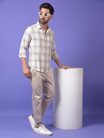 Beige Checked Shirt