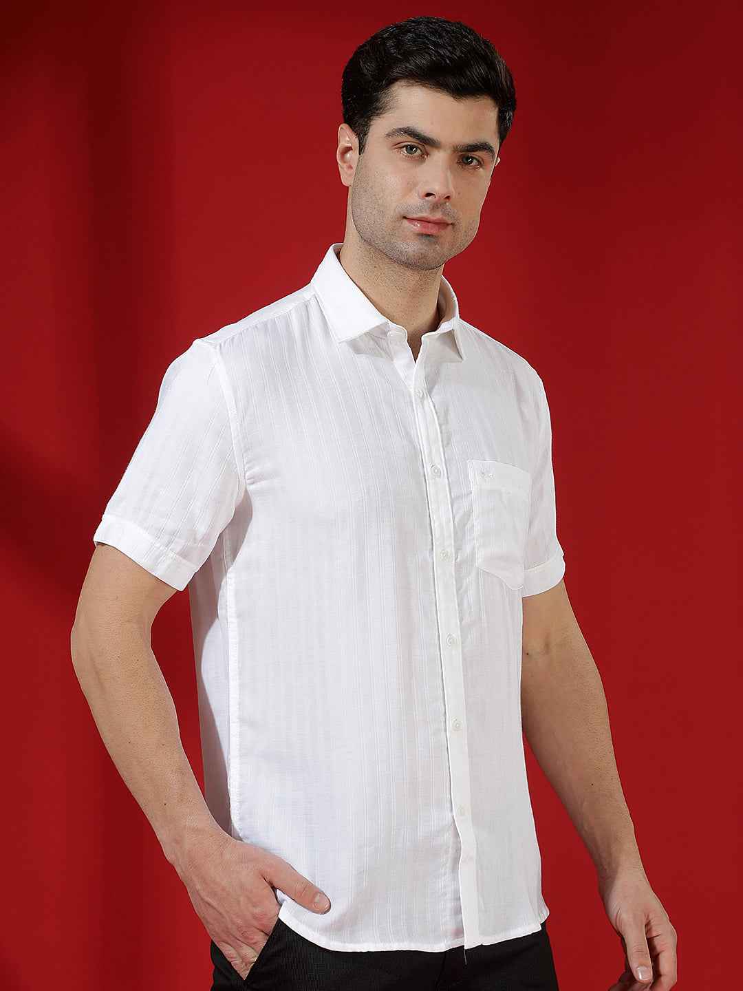 White Sleek Texture Shirt
