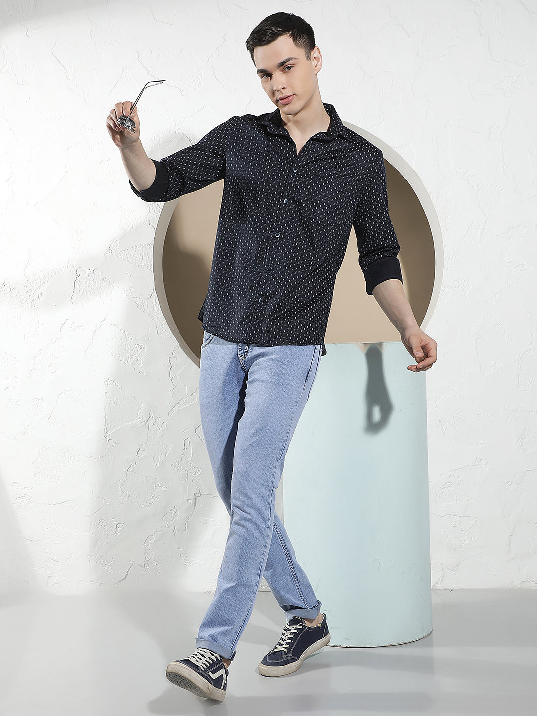 Blue Micro Print Shirt