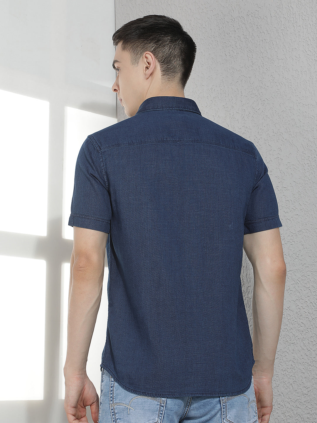 Blue 100% Cotton Denim Shirt