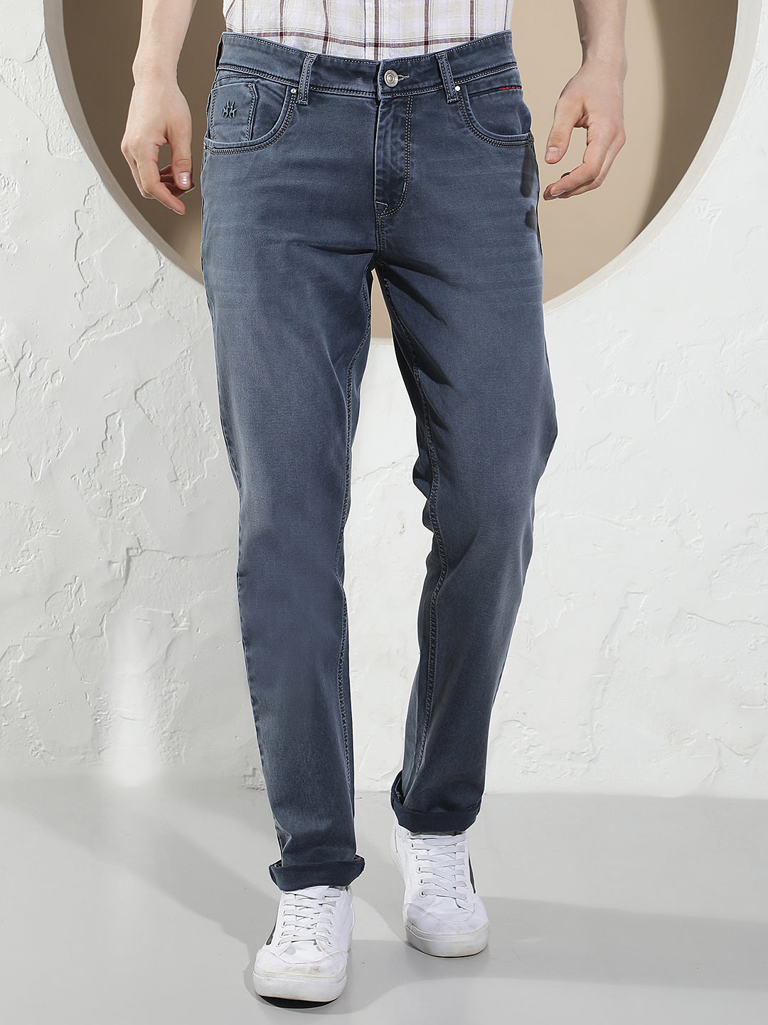 Navy Blue Cotton Jeans