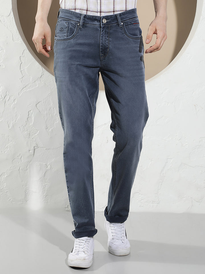 Navy Blue Cotton Jeans