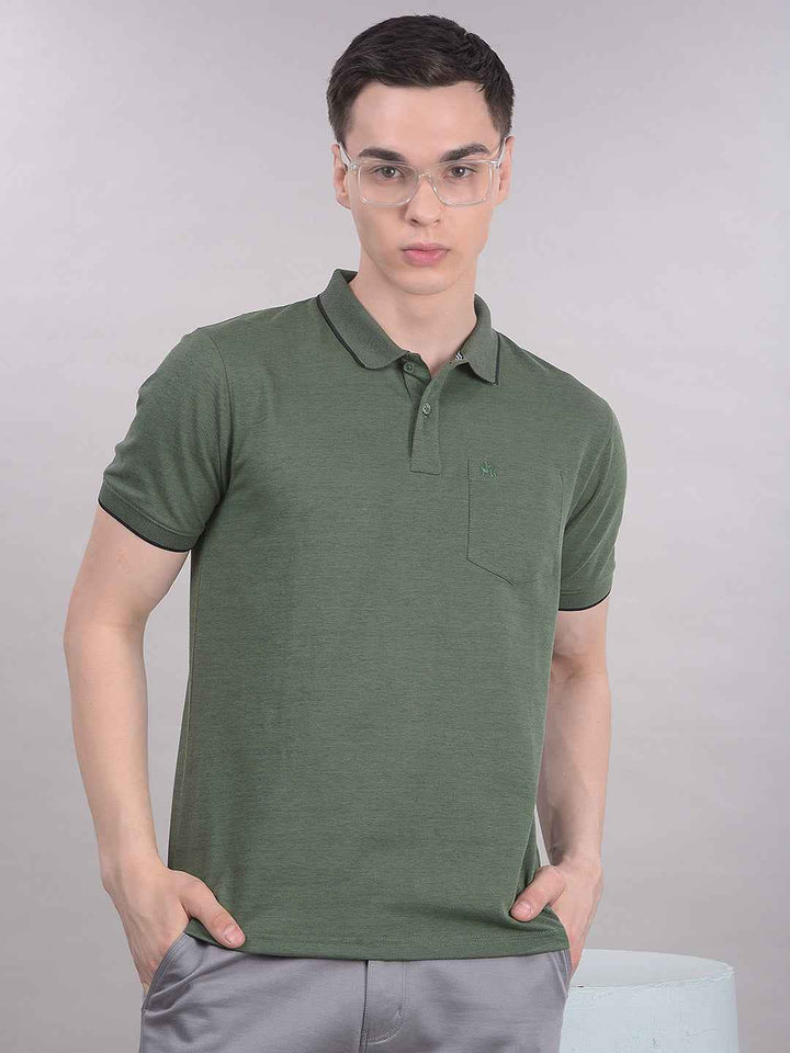 Green Polo Neck T-Shirt