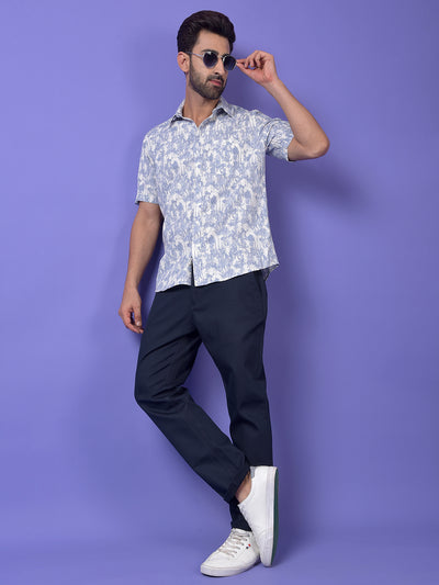 Blue Printed Shirt