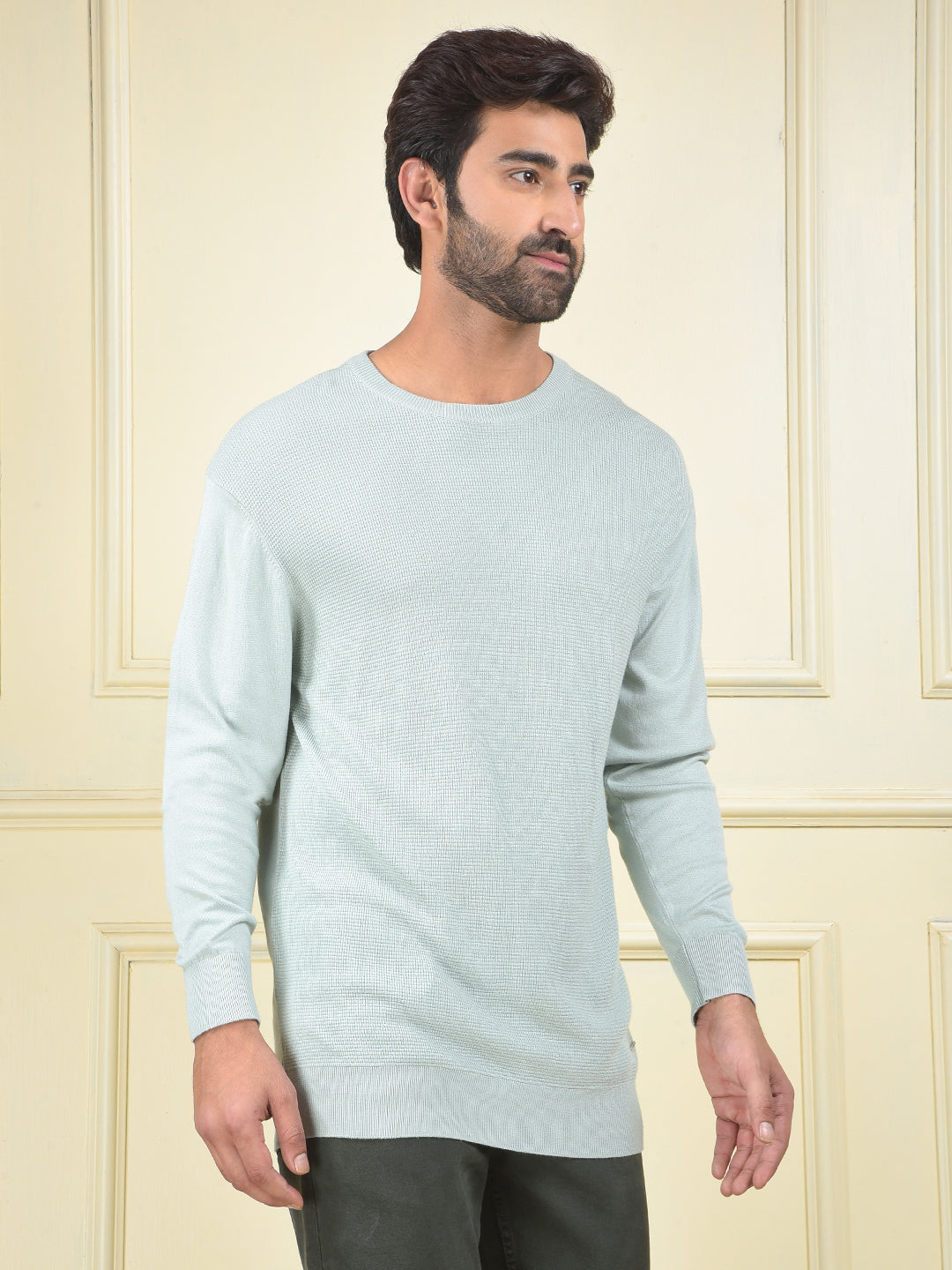 Oversized Green Jacquard Sweater