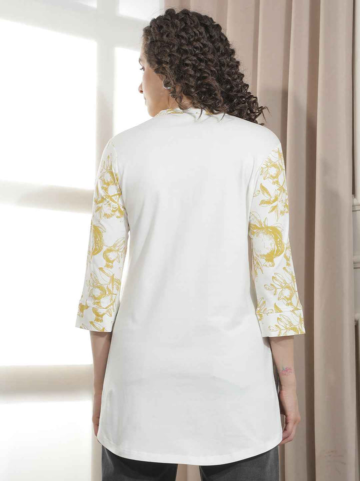 Yellow Floral Printed Kurta