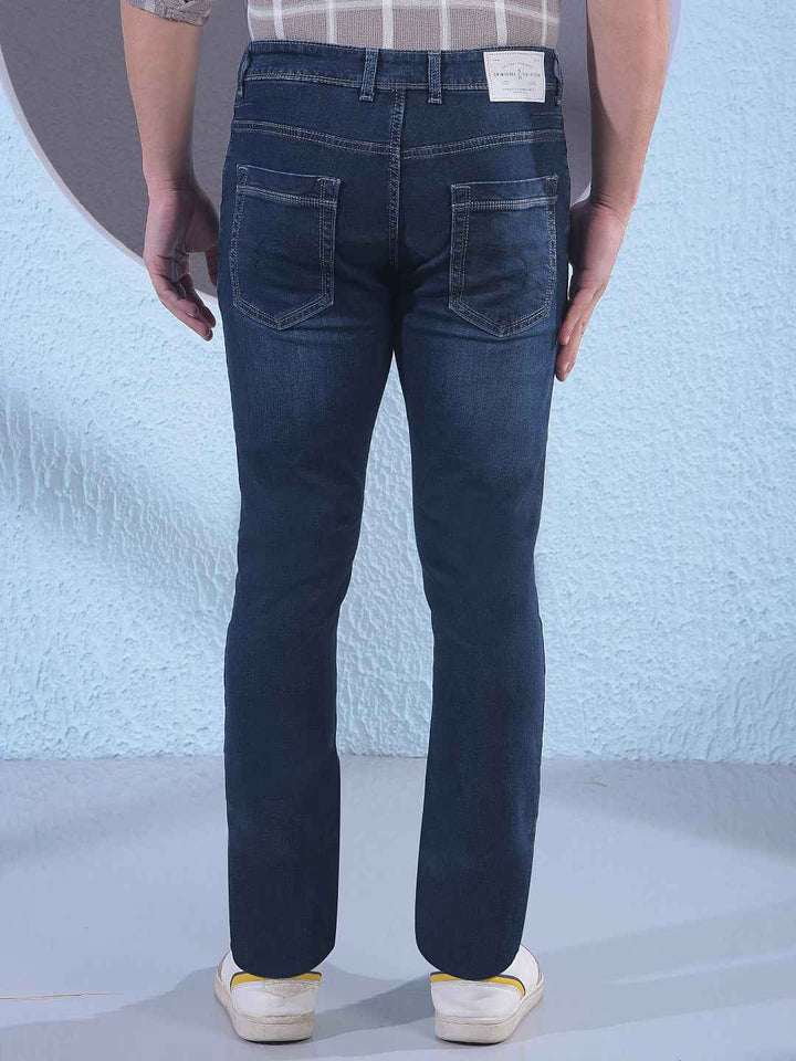 Dark Blue Stretchable Cotton Jeans