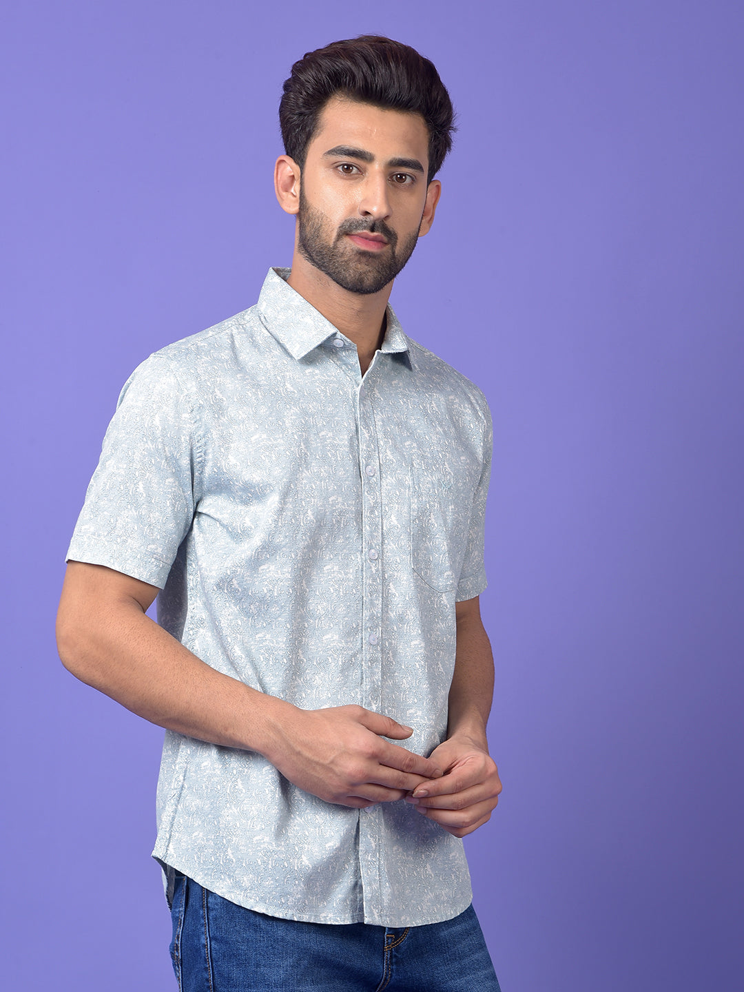 Blue Printed Shirt
