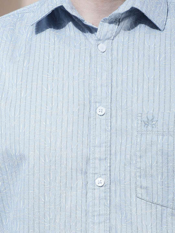 Blue Floral Print Shirt