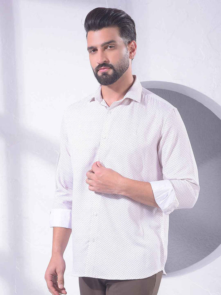 Beige Creative Printed Shirt