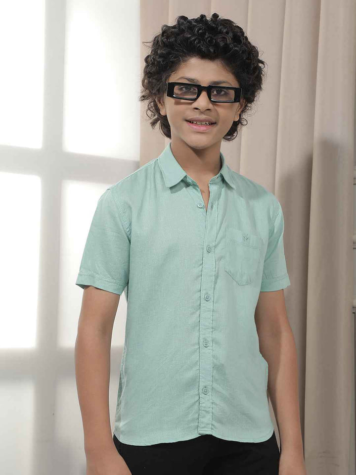 Mint Mist Green Linen Shirt