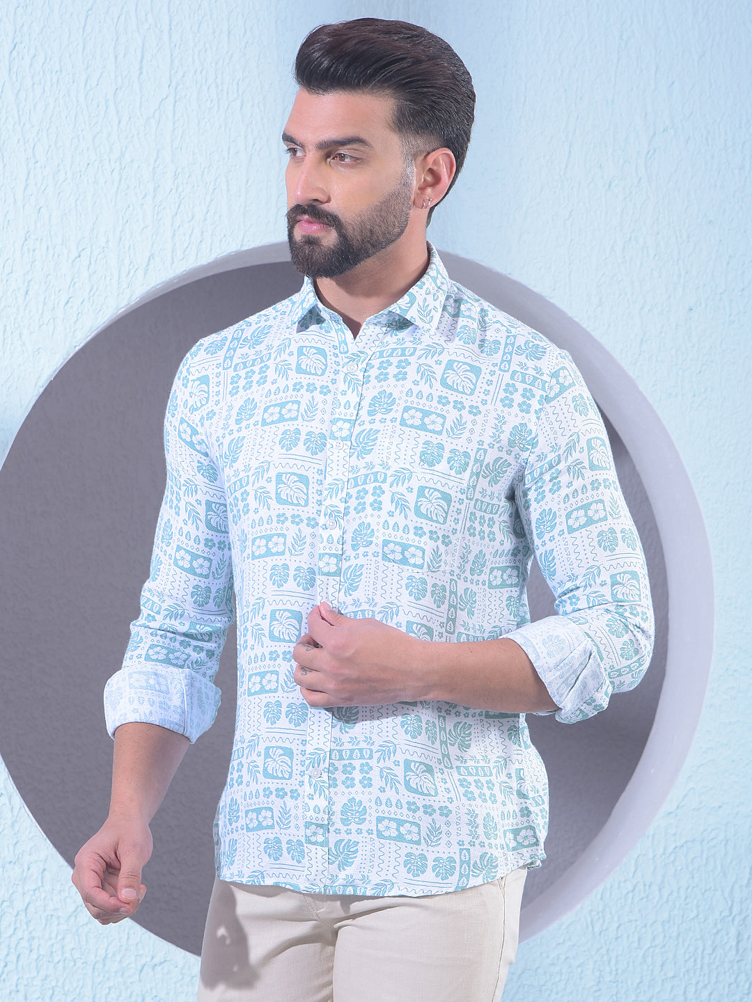 Green Printed Shirt