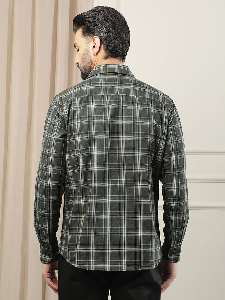 Green Checked 100% Cotton Shirt