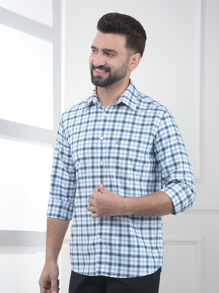 Talon Blue Checked 100% Cotton Shirt