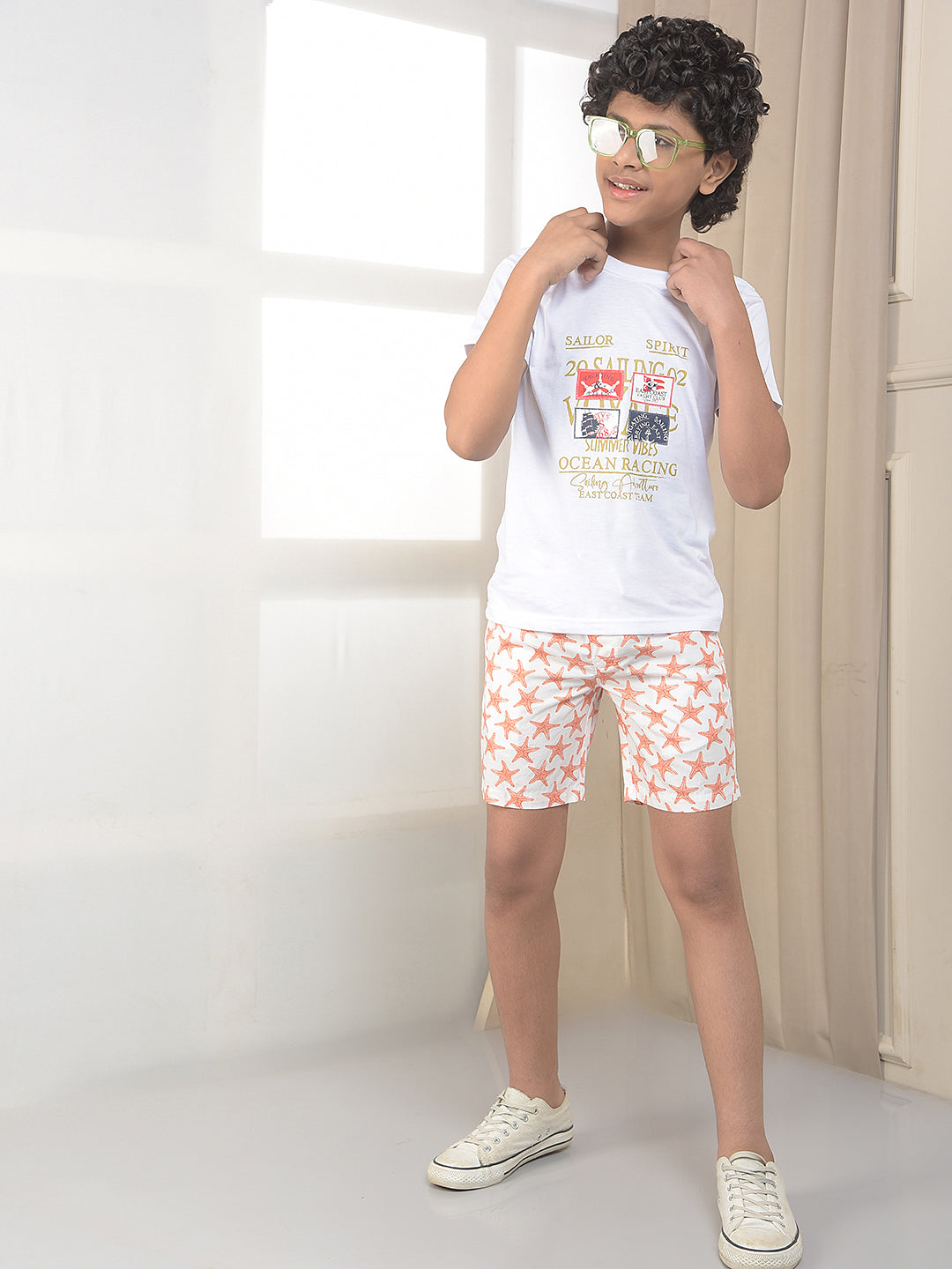 Peach 100% Cotton Graphic Printed Boxers