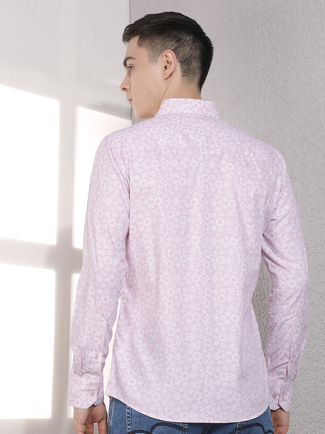Pink Floral Print Modal Shirt