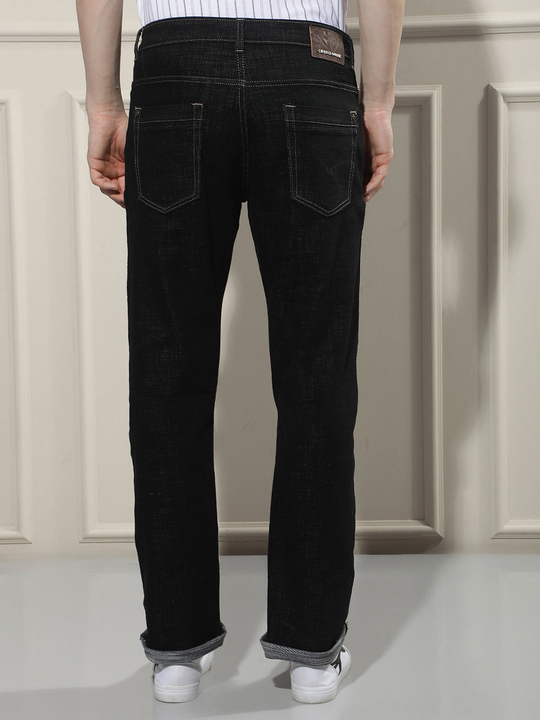 Refined Raven Black Straight Jeans