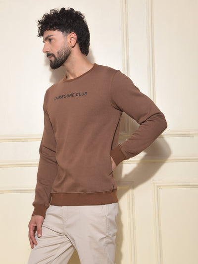 Urban Style Brown Sweatshirt with Brand Logo