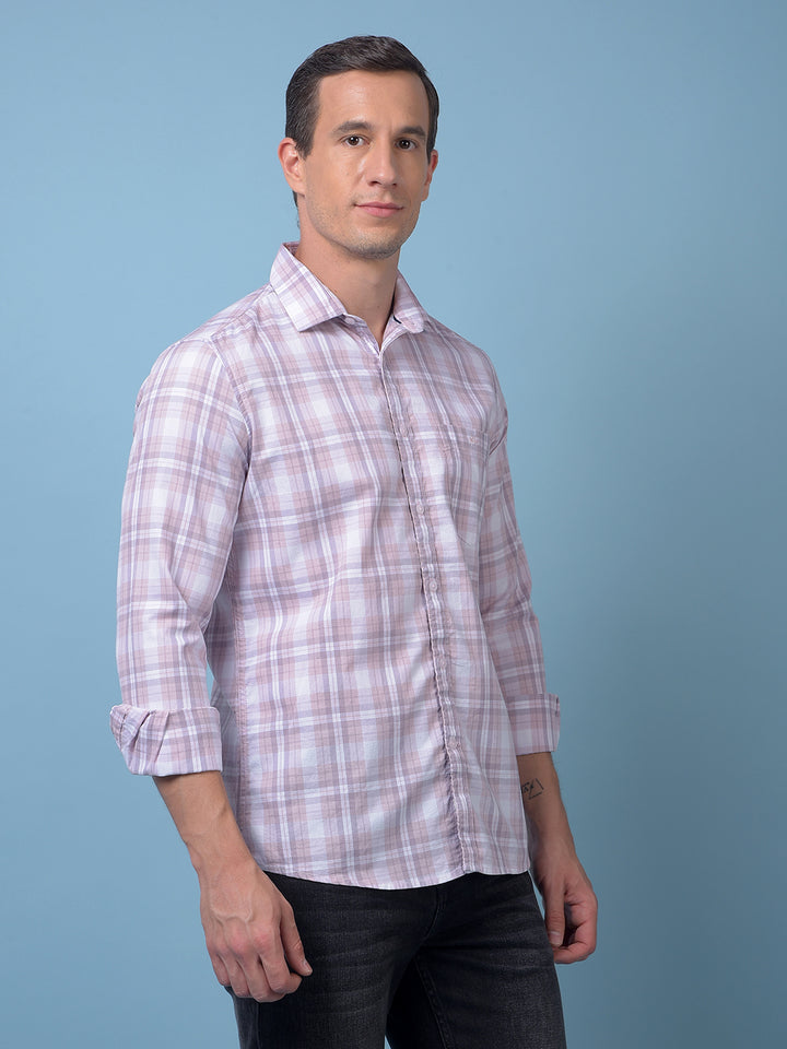 Pink Checked 100% Cotton Shirt