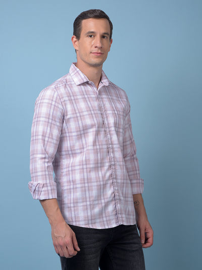 Pink Checked 100% Cotton Shirt