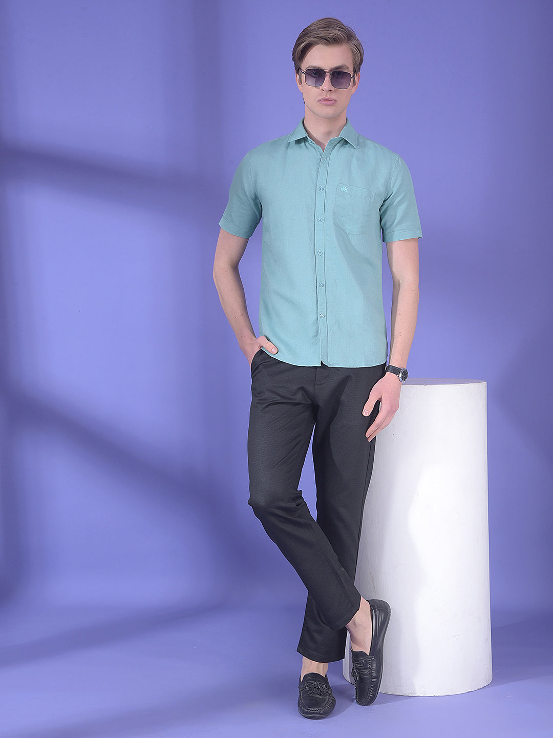 Eucalyptus Green Linen Shirt
